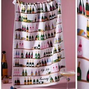 Anthropologie Sip Sip Hooray Dish towel new wtags
